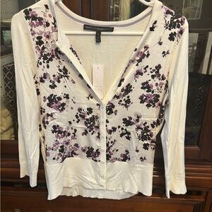 White House Black Market Floral Cardigan
